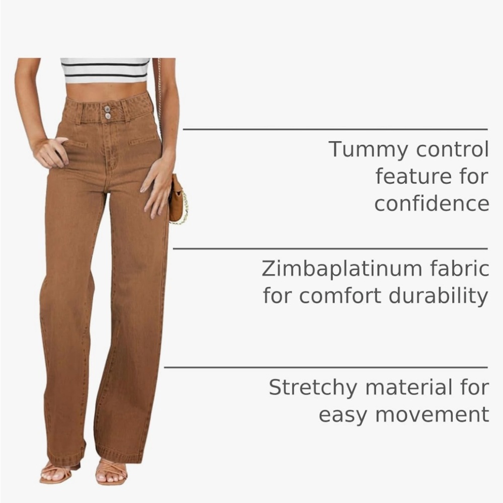 High-Waisted Brown Wide-Leg Pants